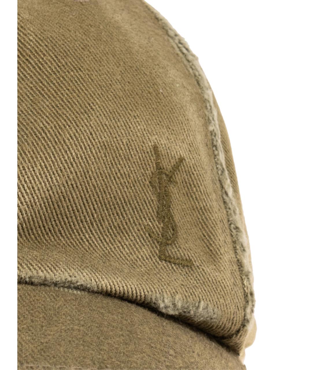 SAINT LAURENT Зеленая хлопковая кепка, фото 3