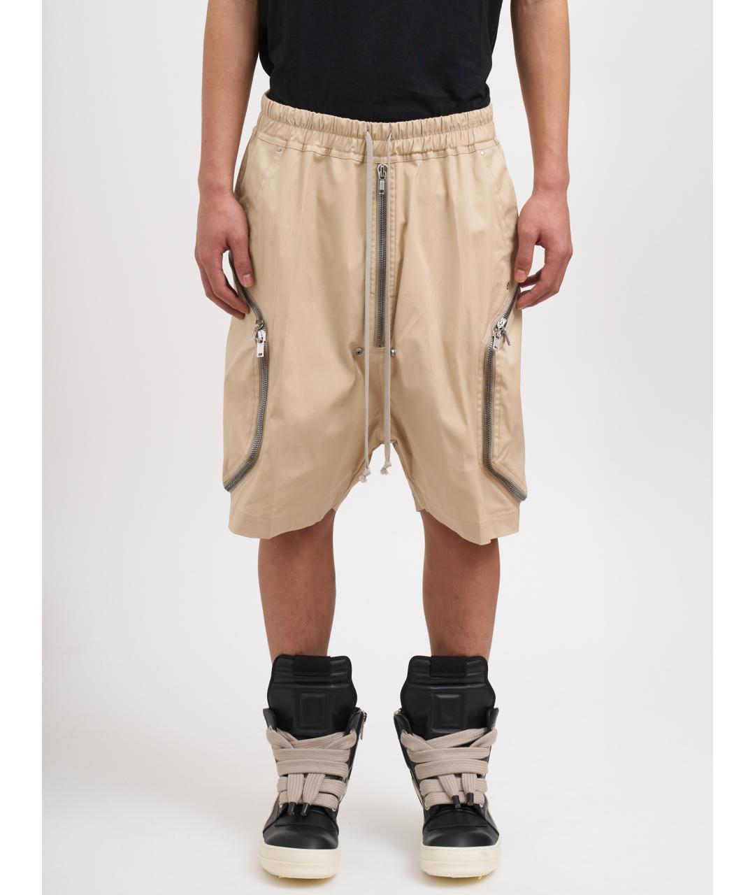 RICK OWENS Бежевые хлопковые шорты, фото 6