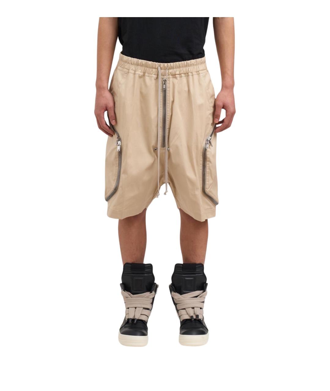 RICK OWENS Бежевые хлопковые шорты, фото 1