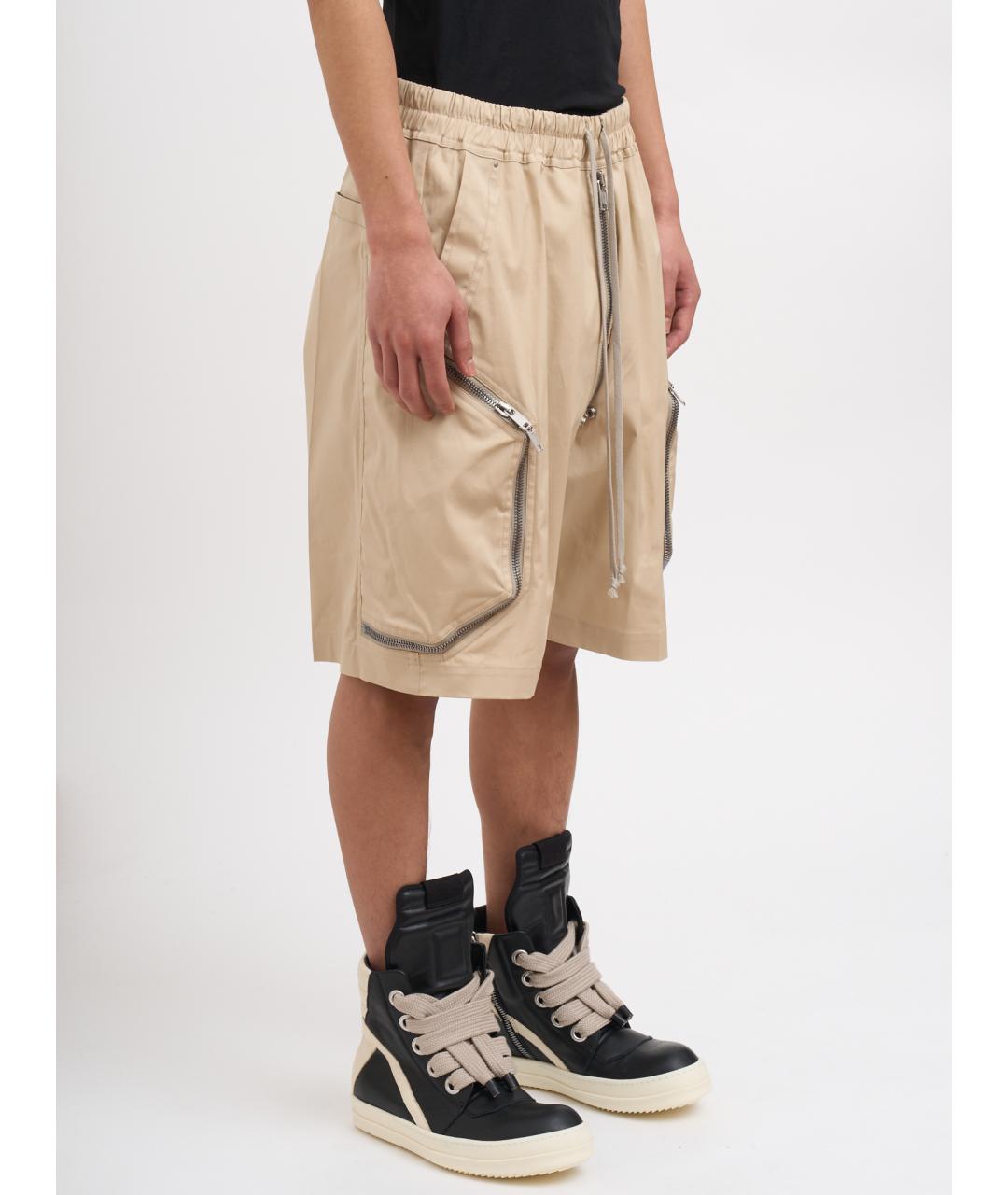 RICK OWENS Бежевые хлопковые шорты, фото 3