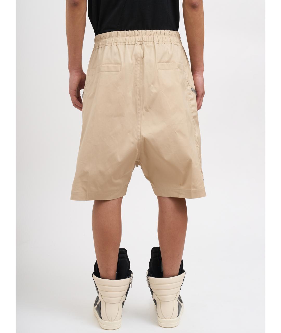 RICK OWENS Бежевые хлопковые шорты, фото 5
