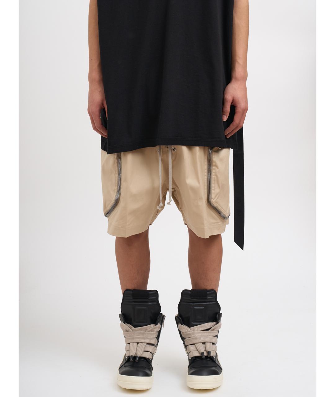 RICK OWENS Бежевые хлопковые шорты, фото 2