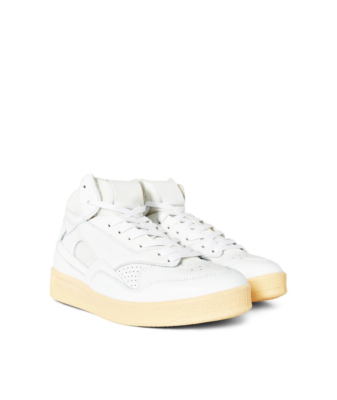JIL SANDER Белые кожаные кроссовки, фото 2
