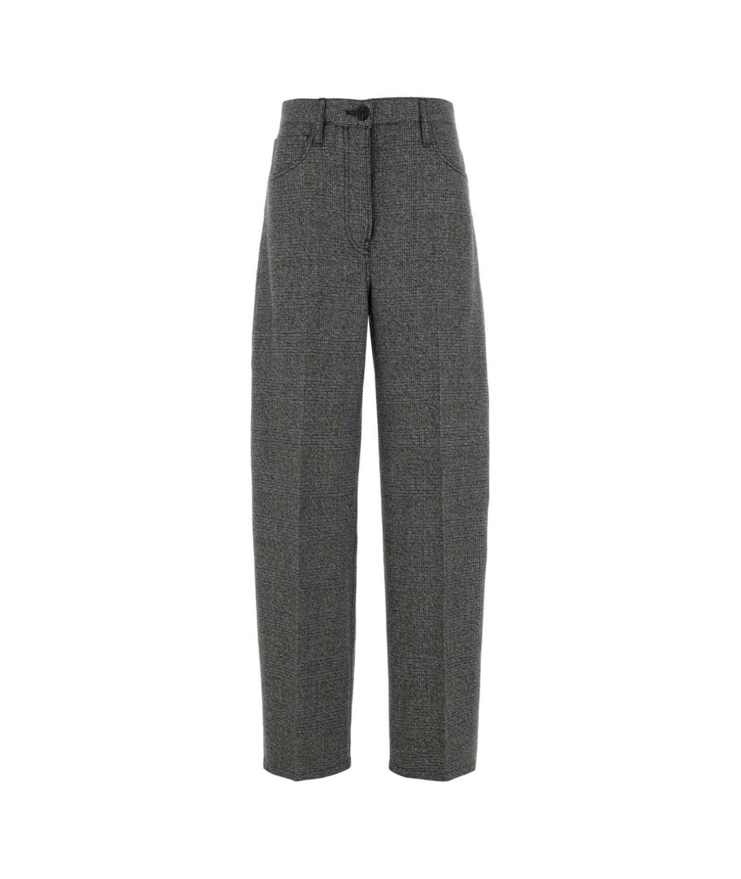 PRADA Серые хлопковые прямые брюки, фото 1