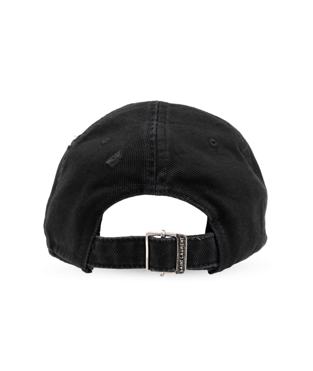 SAINT LAURENT Черная хлопковая кепка, фото 2