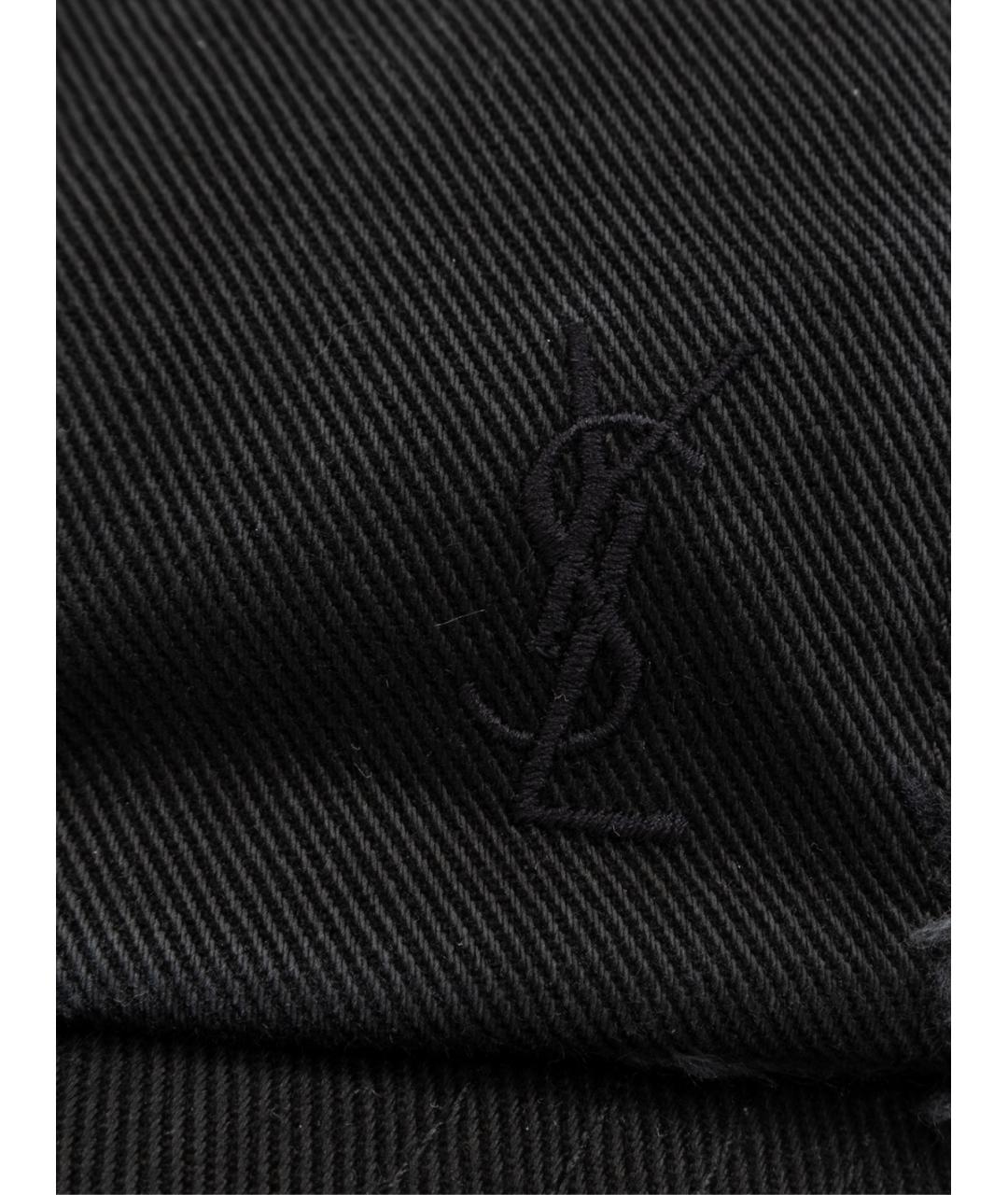 SAINT LAURENT Черная хлопковая кепка, фото 3