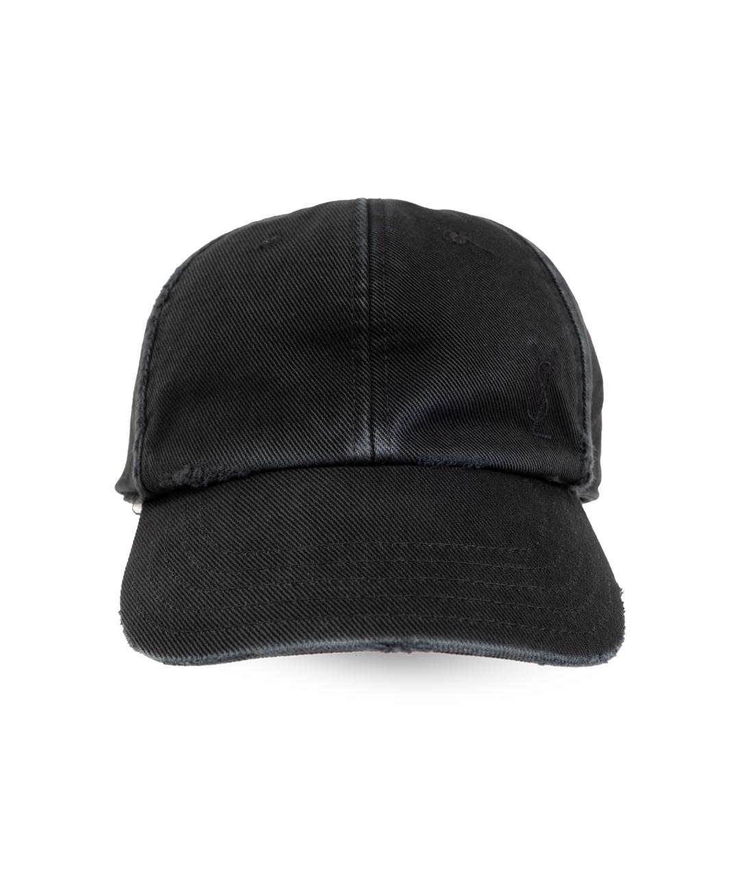 SAINT LAURENT Черная хлопковая кепка, фото 1