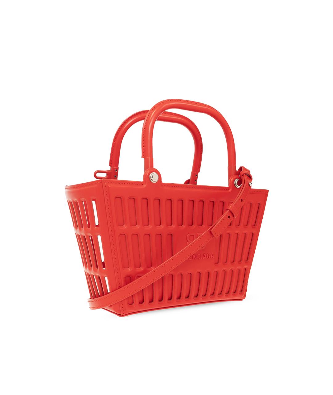 BALENCIAGA Красная кожаная сумка тоут, фото 4