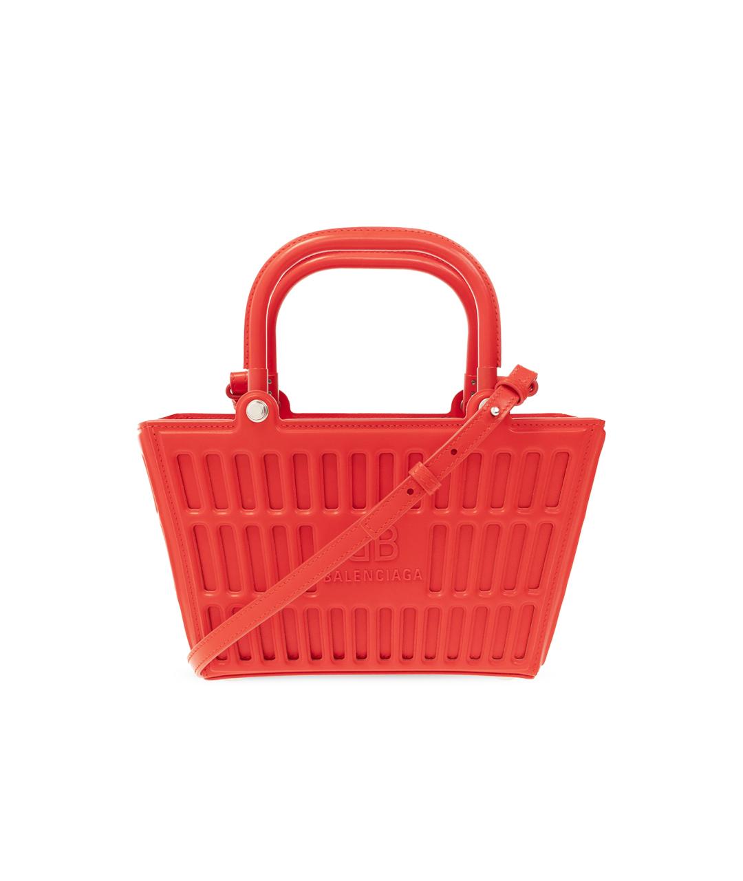 BALENCIAGA Красная кожаная сумка тоут, фото 6