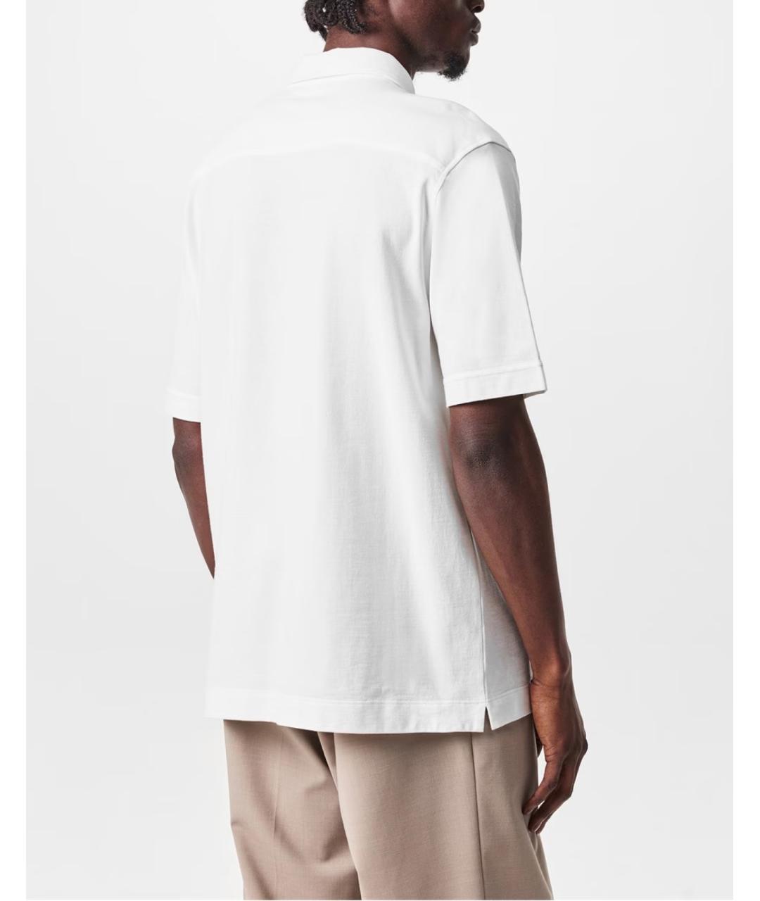 MONCLER Белое хлопковое поло с коротким рукавом, фото 4
