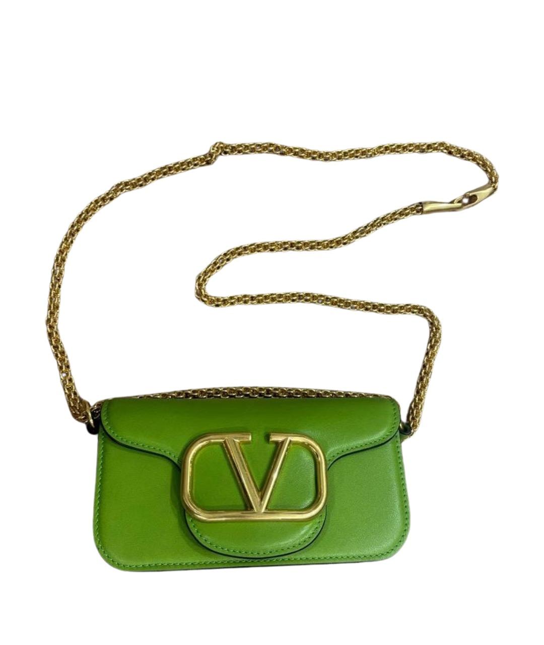 VALENTINO Зеленая кожаная сумка через плечо, фото 1