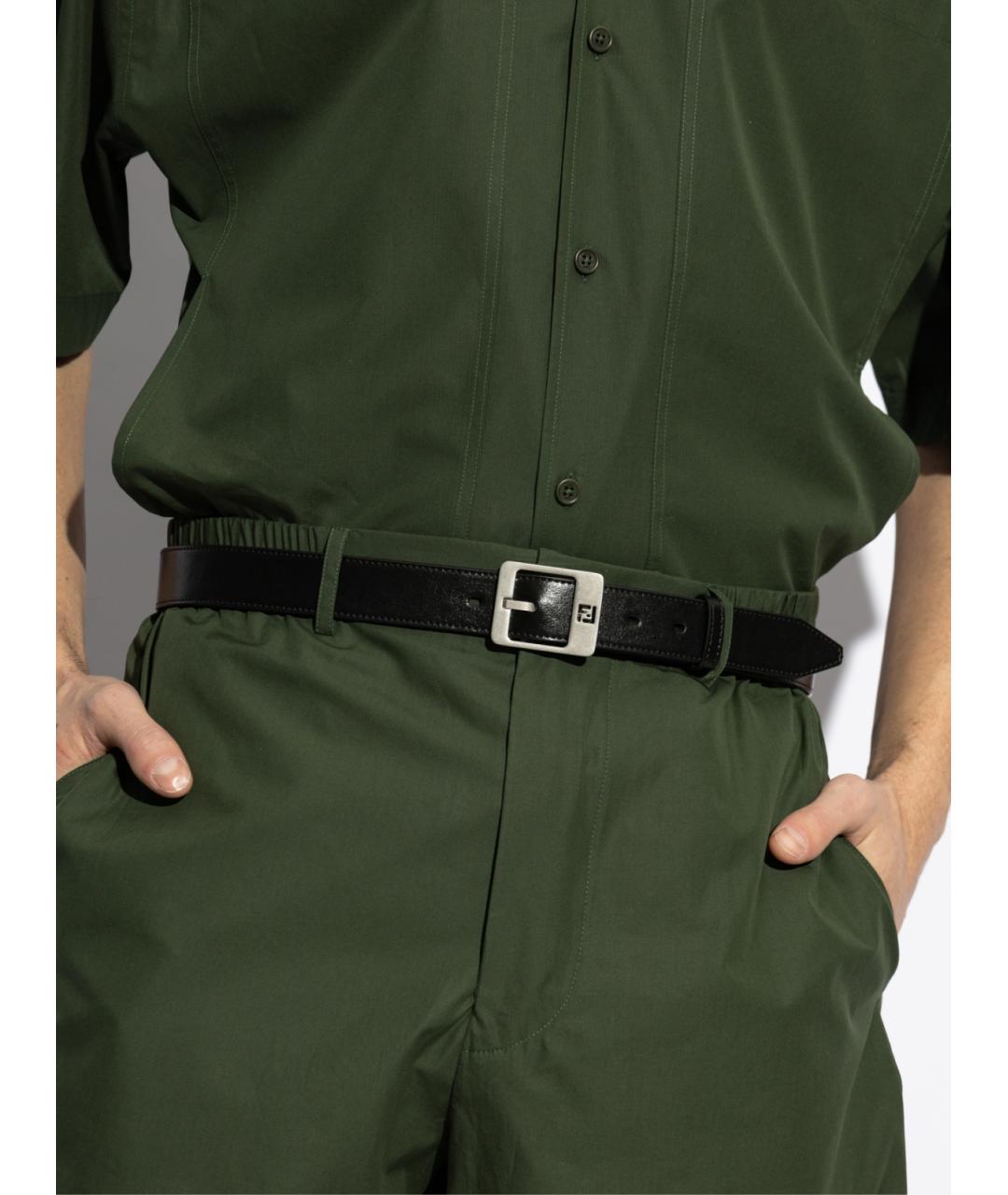 FENDI Черный кожаный ремень, фото 4