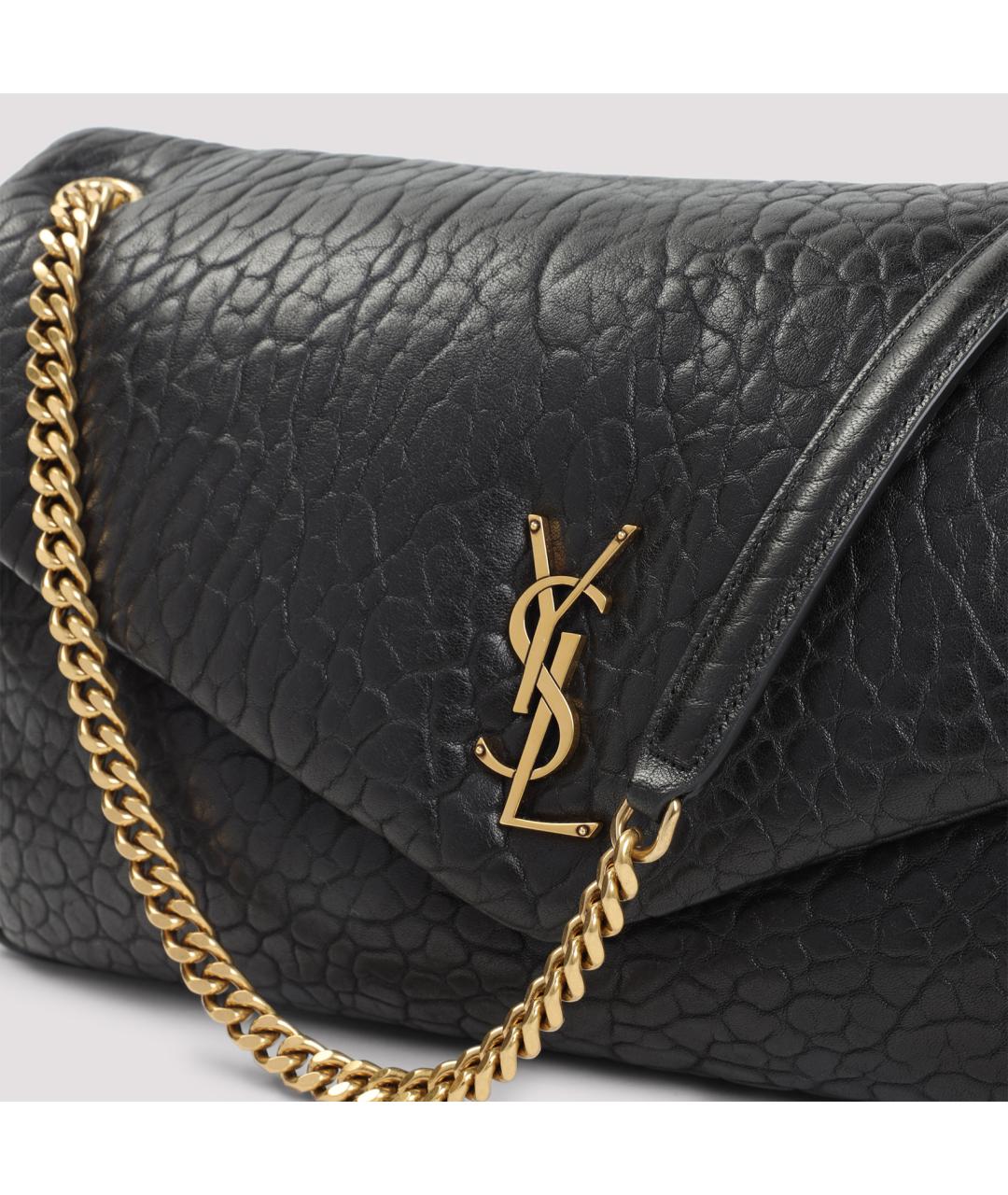 SAINT LAURENT Черная кожаная сумка через плечо, фото 4