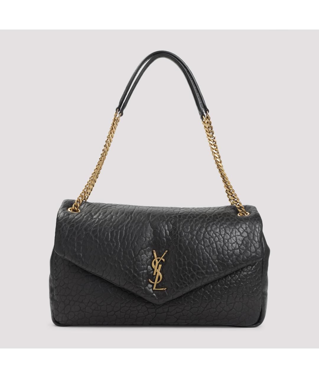 SAINT LAURENT Черная кожаная сумка через плечо, фото 2