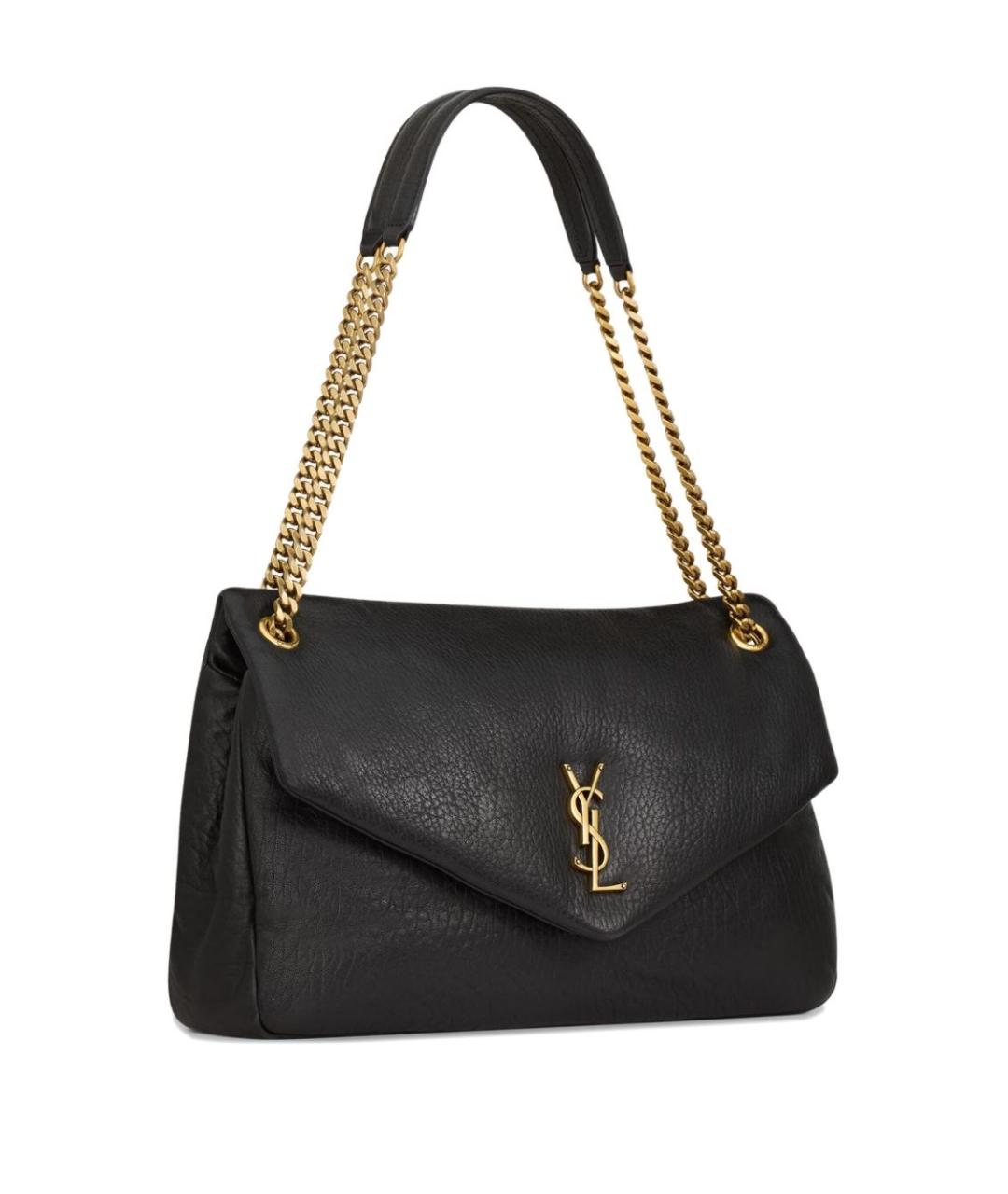 SAINT LAURENT Черная кожаная сумка через плечо, фото 5