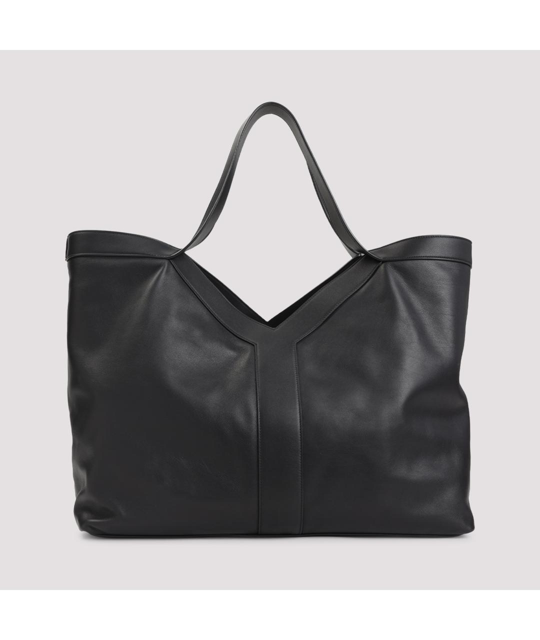 SAINT LAURENT Черная кожаная сумка тоут, фото 2