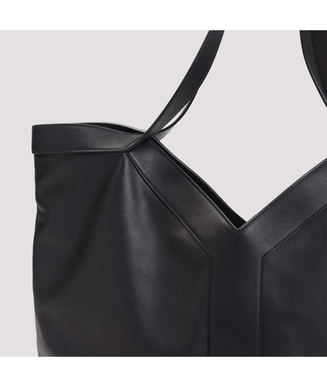 SAINT LAURENT Черная кожаная сумка тоут, фото 4