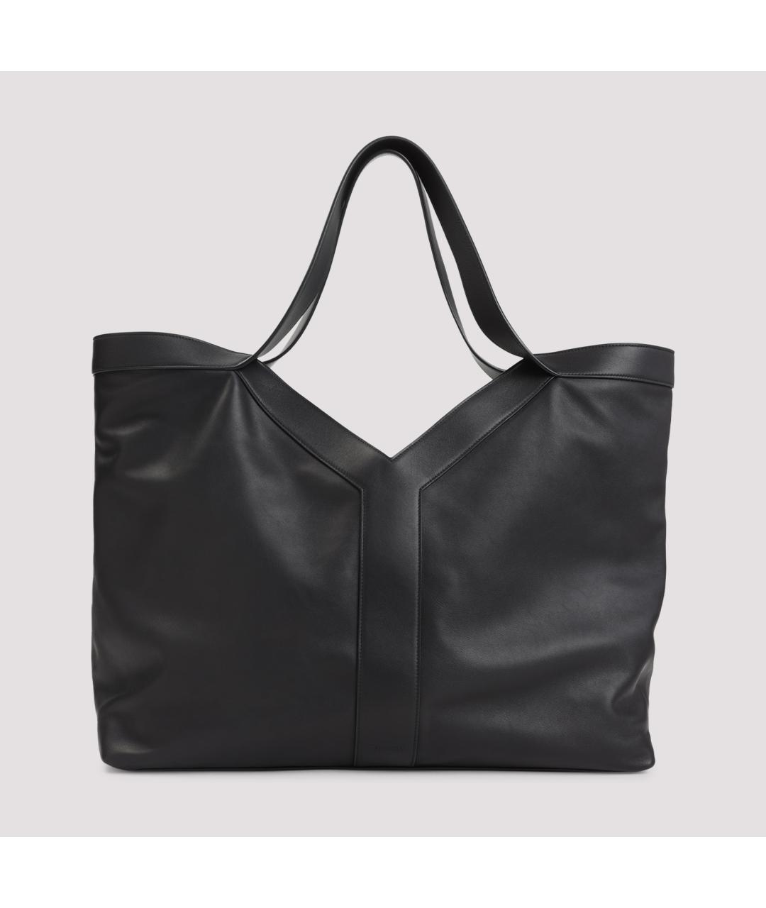 SAINT LAURENT Черная кожаная сумка тоут, фото 3