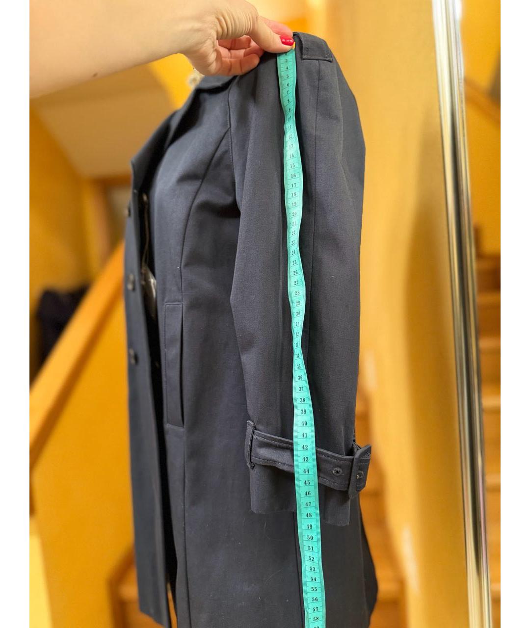 PRADA Темно-синий хлопковый тренч/плащ, фото 6