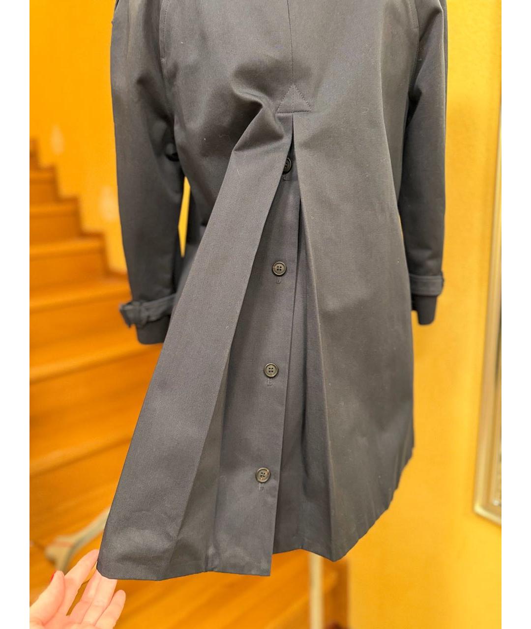 PRADA Темно-синий хлопковый тренч/плащ, фото 3