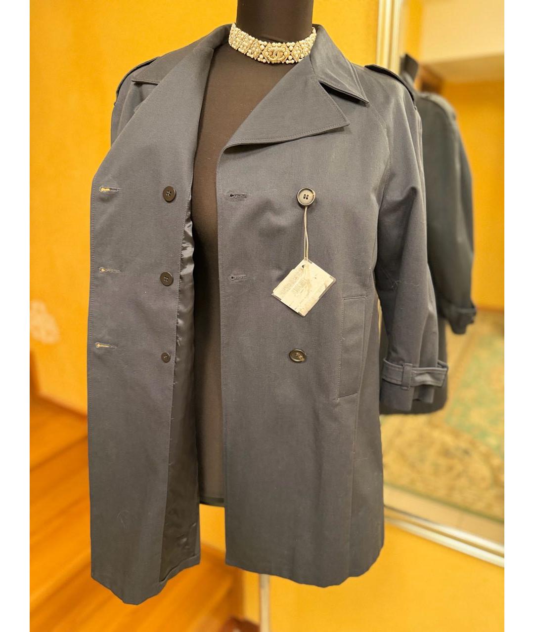 PRADA Темно-синий хлопковый тренч/плащ, фото 5