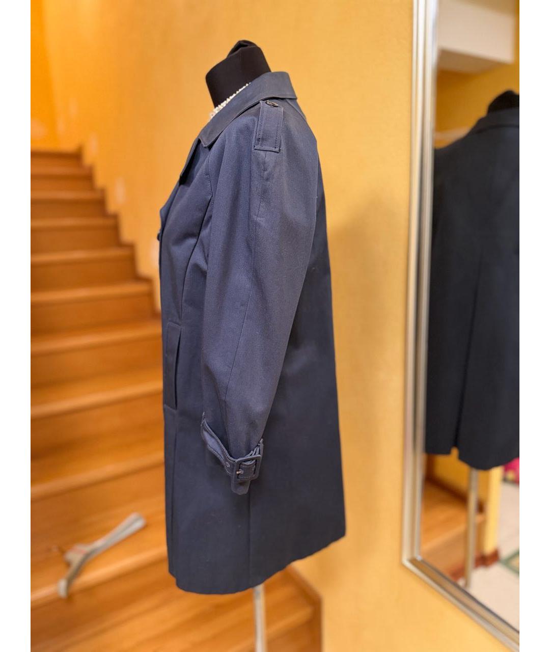 PRADA Темно-синий хлопковый тренч/плащ, фото 2