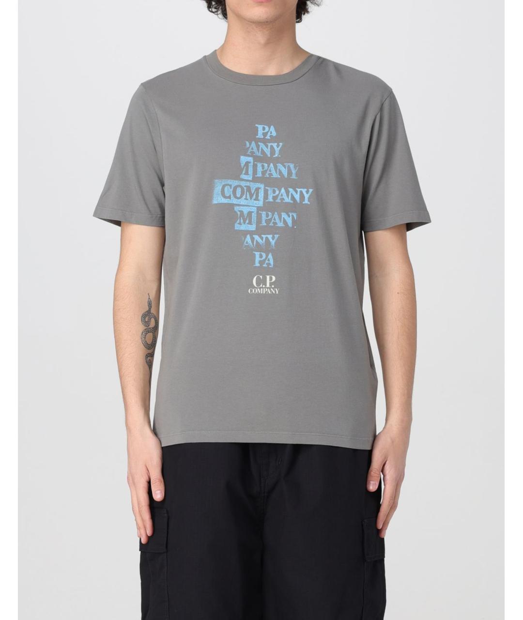 CP COMPANY Серая хлопковая футболка, фото 2