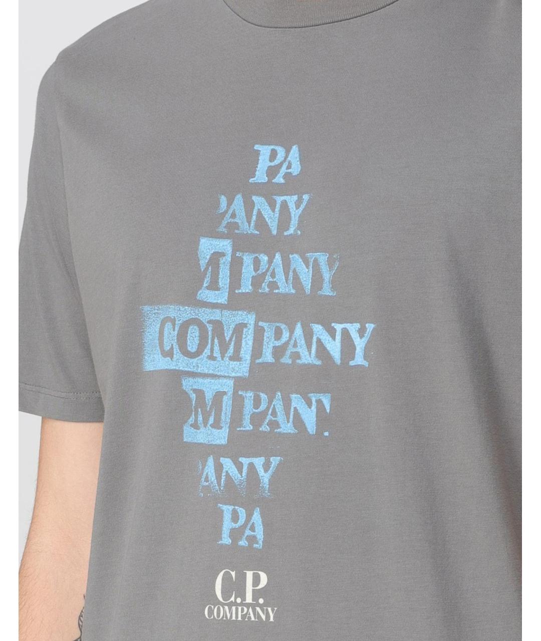 CP COMPANY Серая хлопковая футболка, фото 4