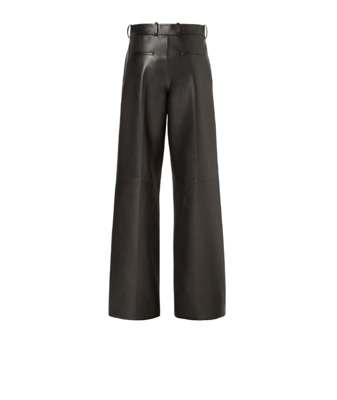 FENDI Черные кожаные прямые брюки, фото 2