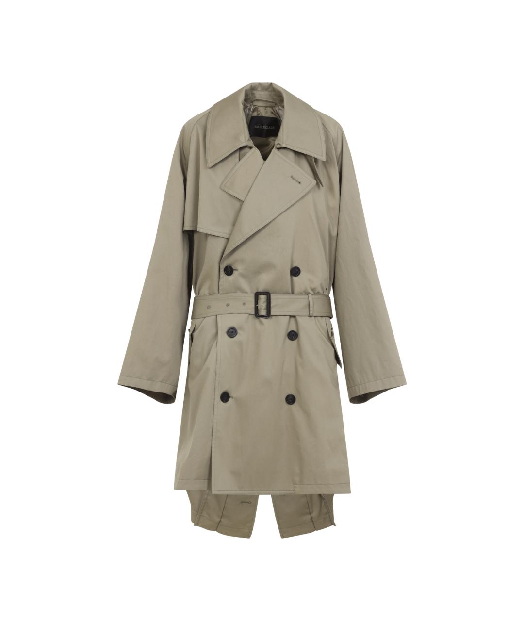 BALENCIAGA Серый шерстяной тренч/плащ, фото 1