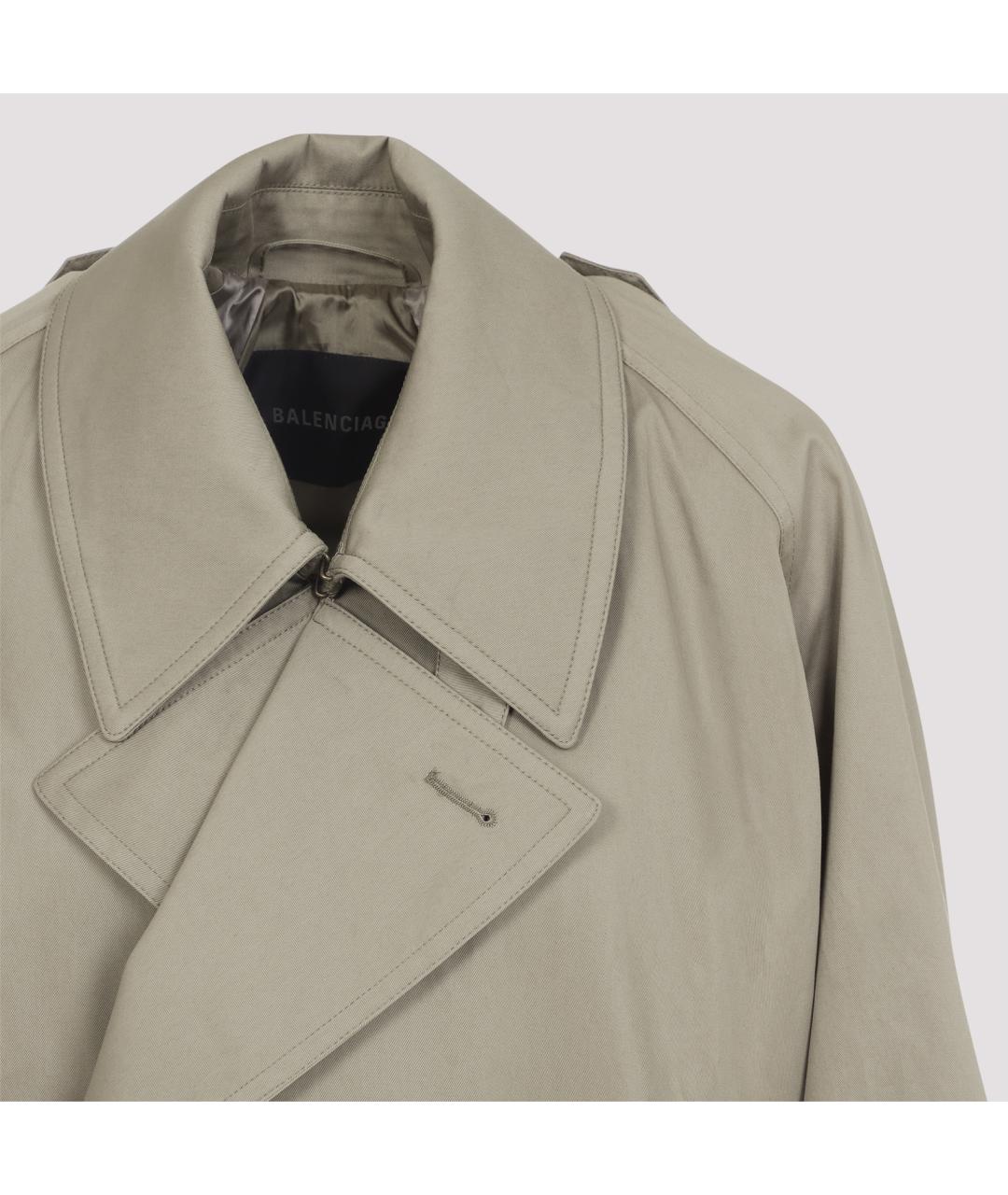 BALENCIAGA Серый шерстяной тренч/плащ, фото 5
