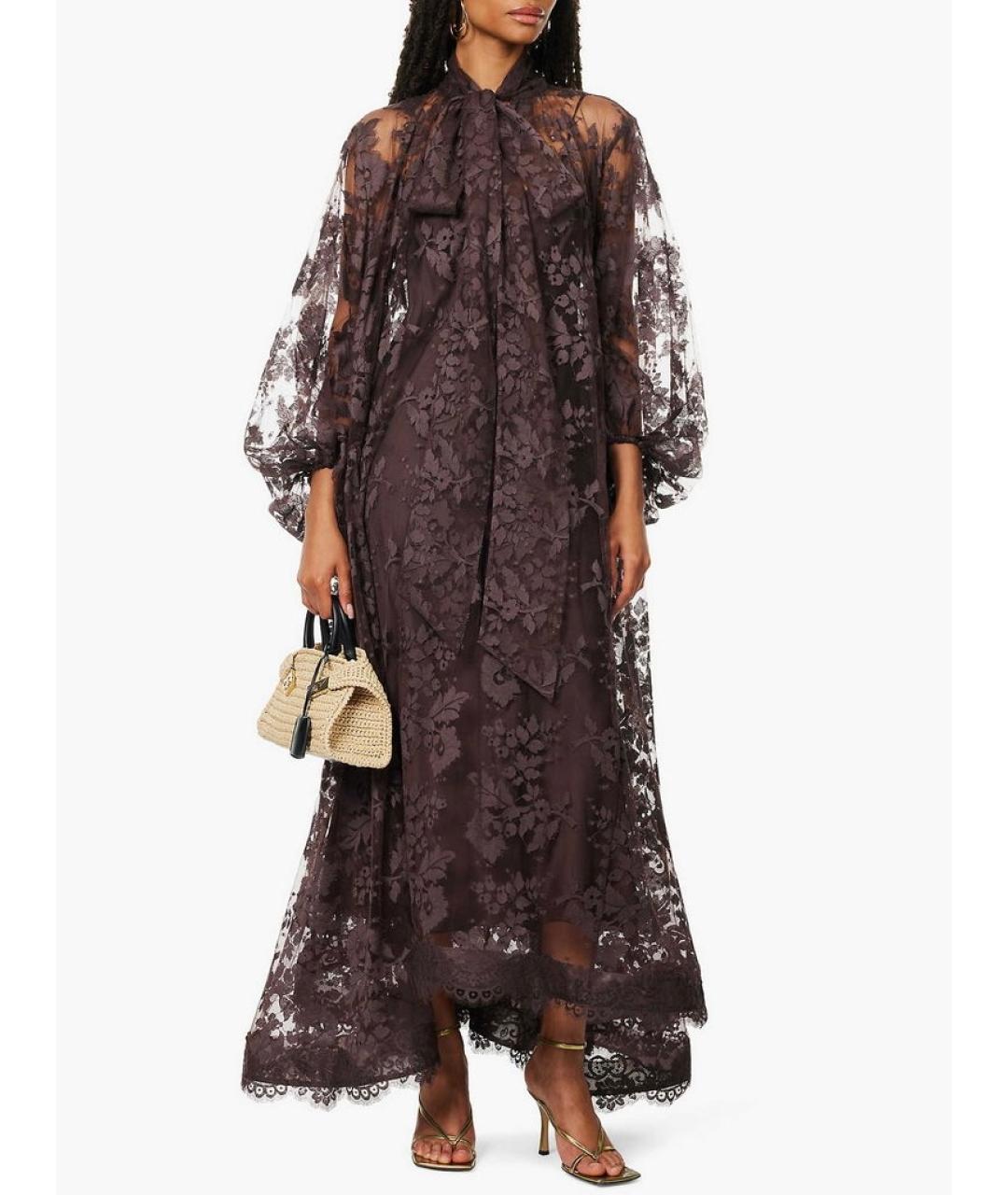 ZIMMERMANN Коричневое хлопковое вечернее платье, фото 8