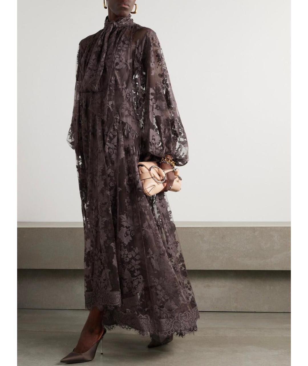 ZIMMERMANN Коричневое хлопковое вечернее платье, фото 6