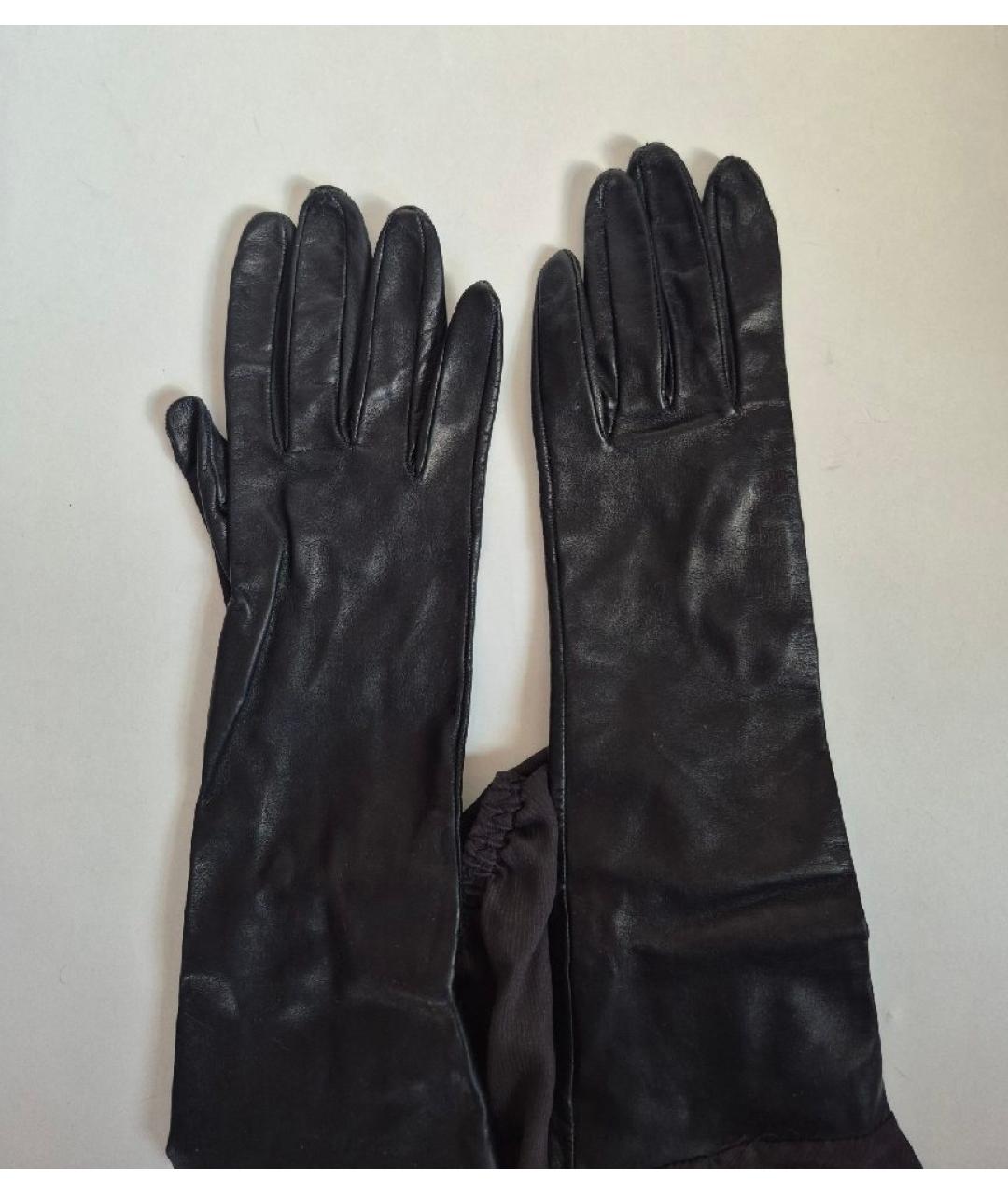 MAISON MARGIELA Черные кожаные перчатки, фото 2