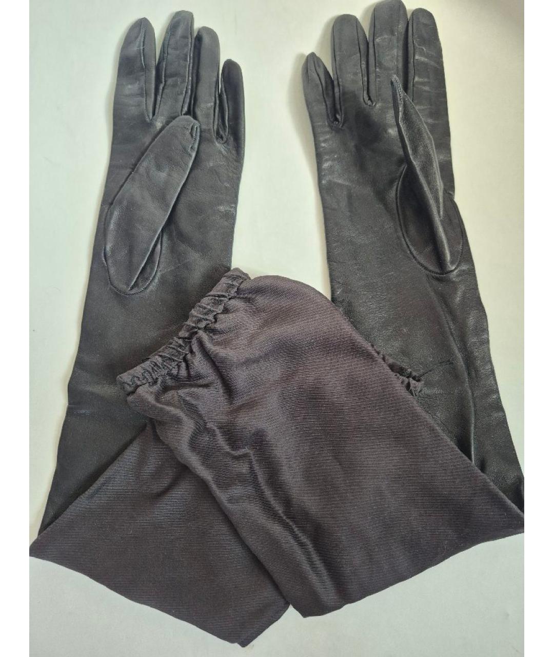 MAISON MARGIELA Черные кожаные перчатки, фото 9