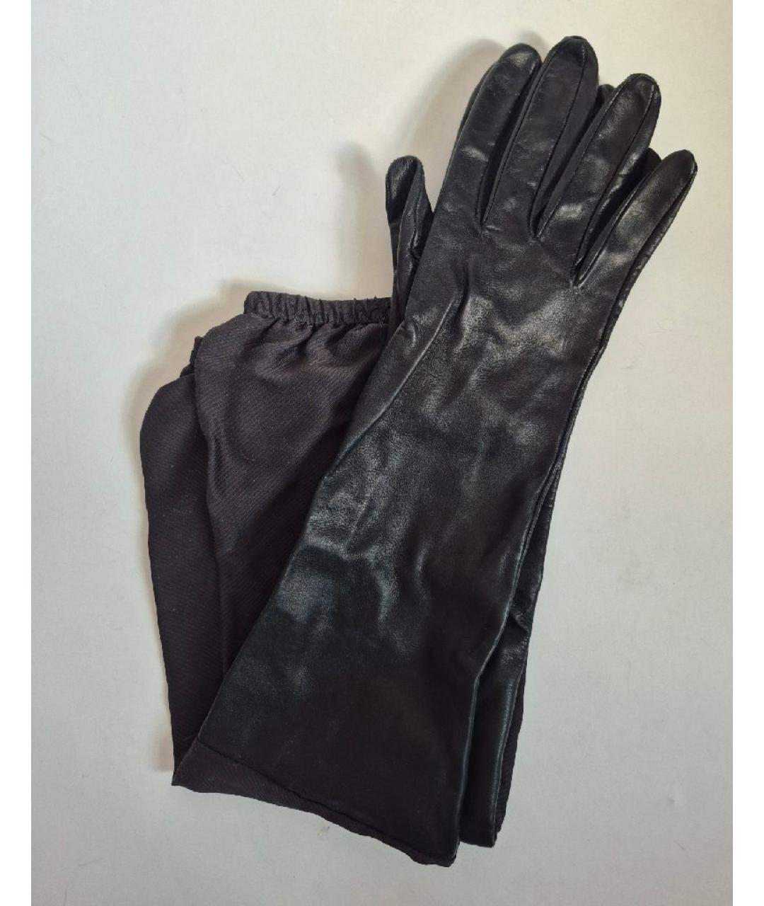 MAISON MARGIELA Черные кожаные перчатки, фото 3