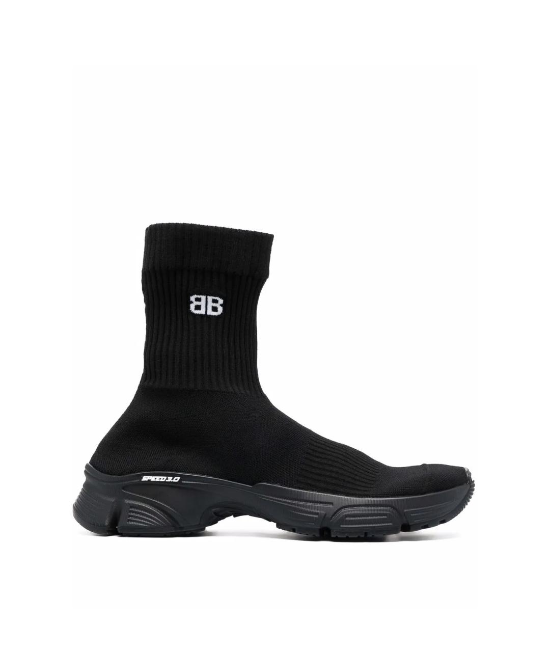 BALENCIAGA Черные текстильные высокие кроссовки / кеды, фото 1