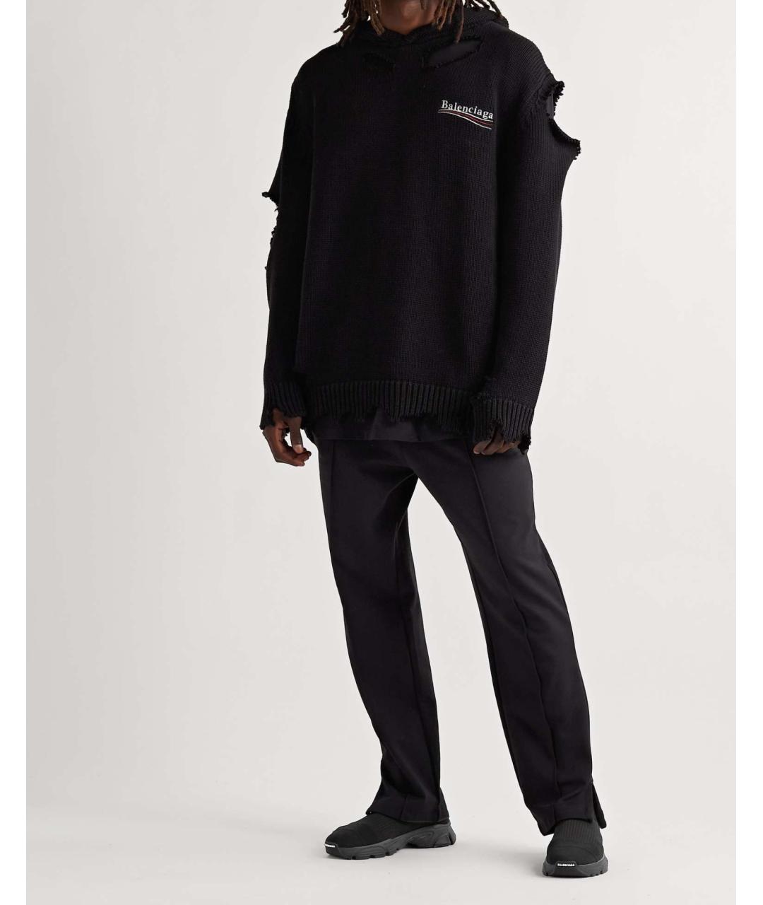 BALENCIAGA Черные текстильные высокие кроссовки / кеды, фото 5