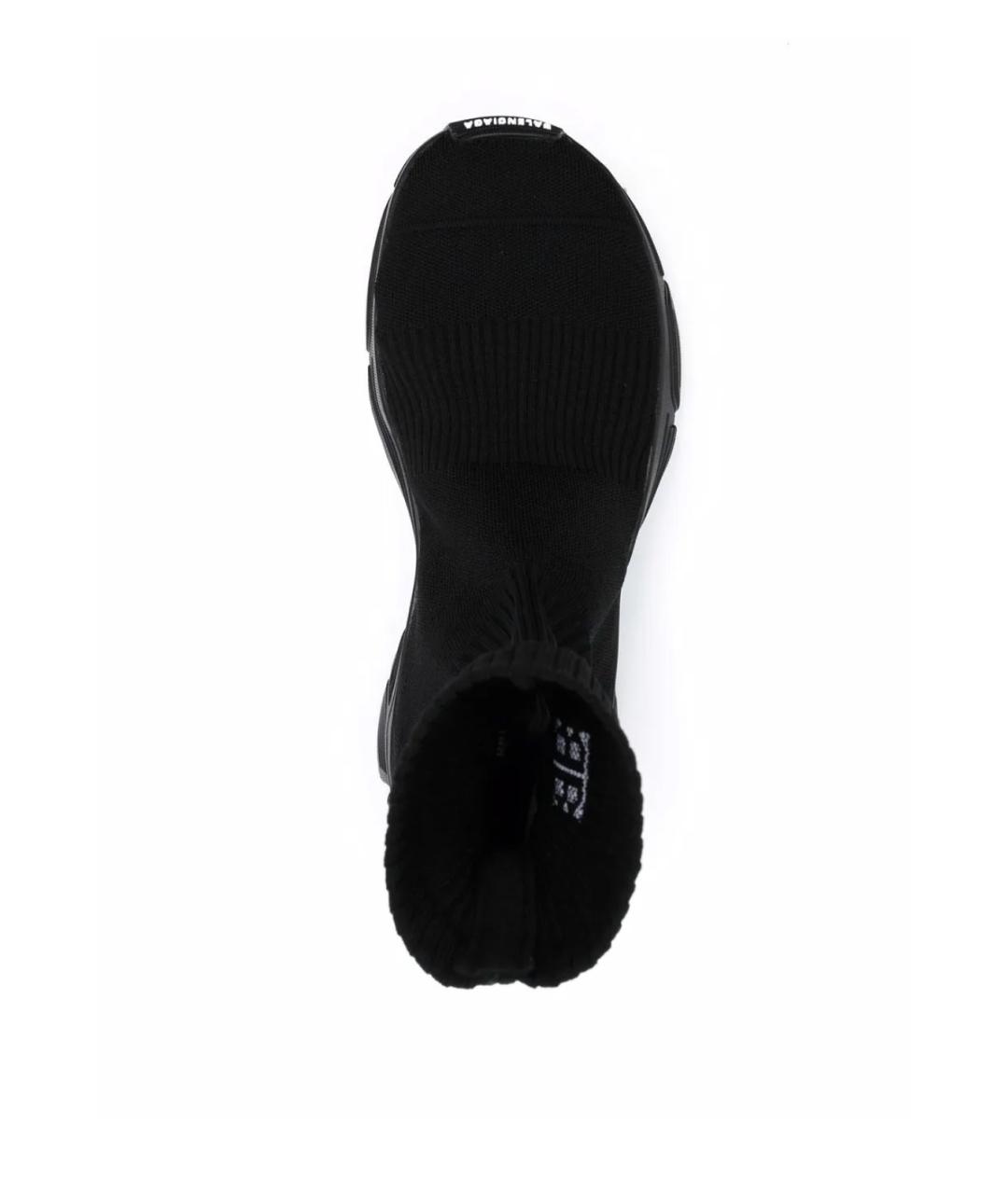 BALENCIAGA Черные текстильные высокие кроссовки / кеды, фото 4