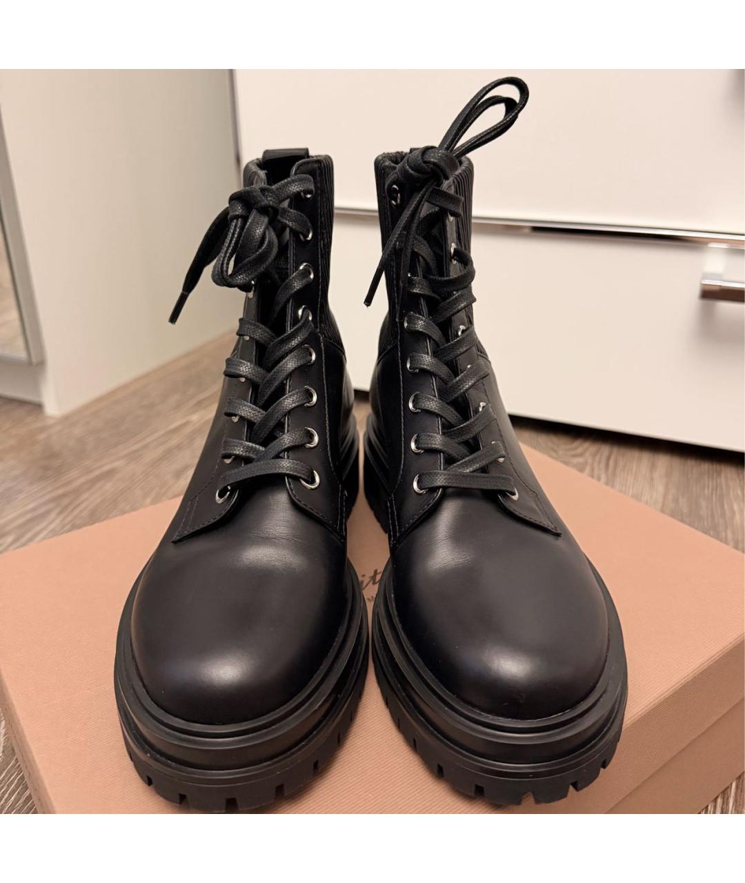 GIANVITO ROSSI Черные кожаные ботинки, фото 2