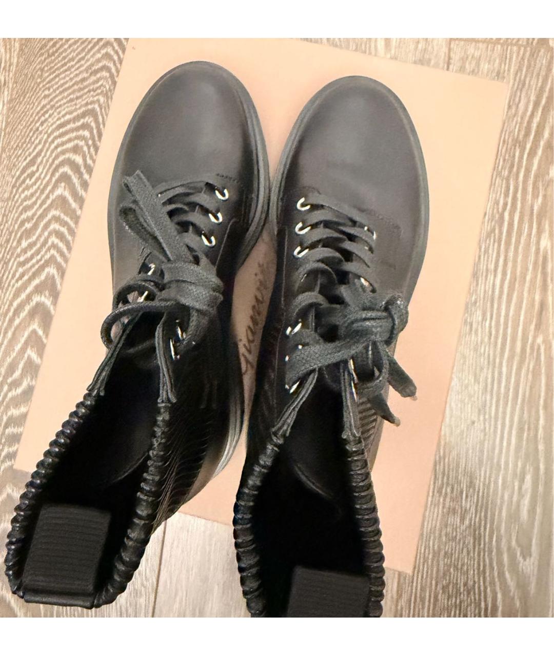 GIANVITO ROSSI Черные кожаные ботинки, фото 3
