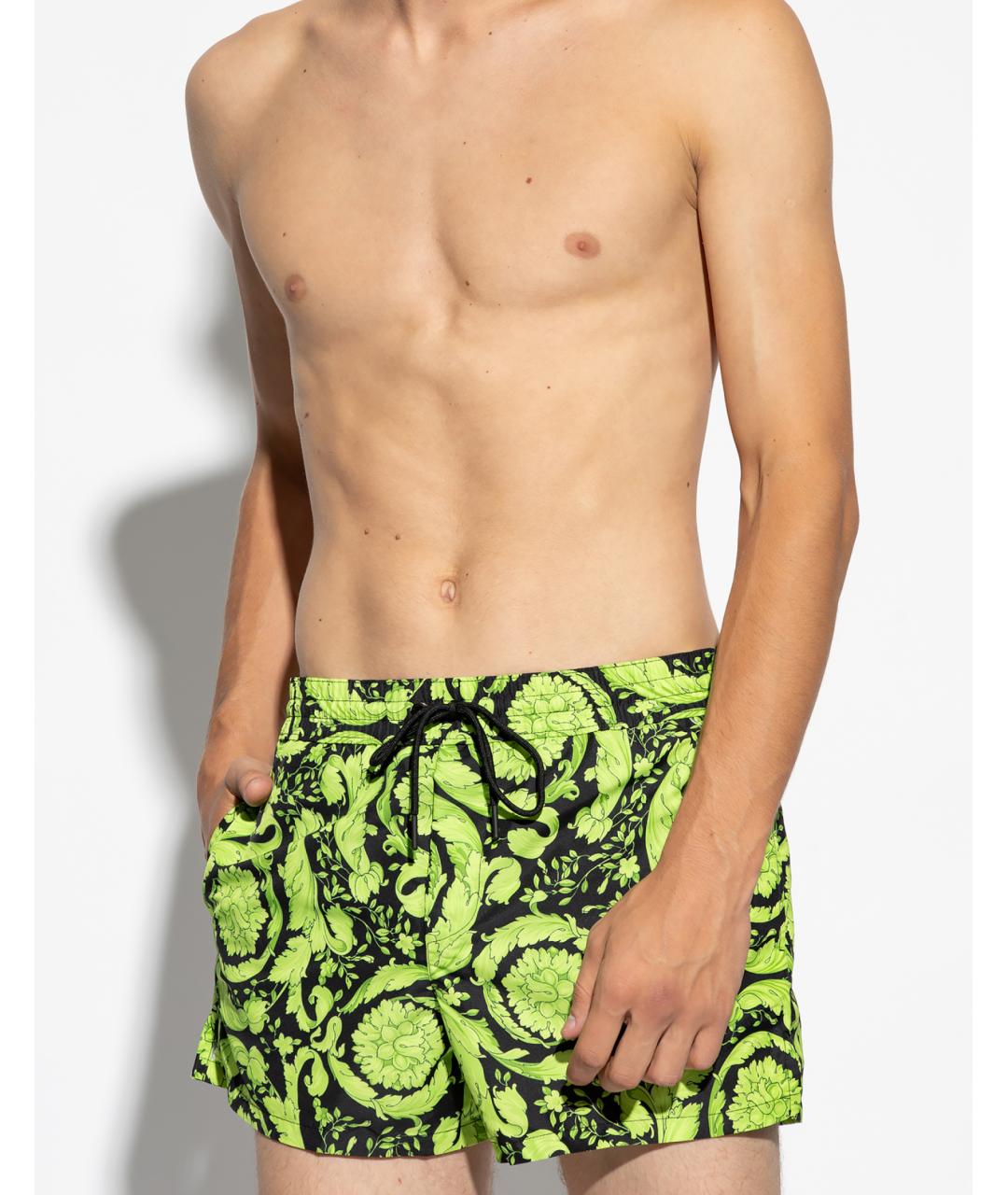 VERSACE Зеленые полиэстеровые плавки, фото 2