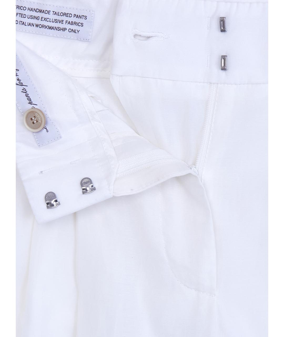 PESERICO Белые хлопковые прямые брюки, фото 6