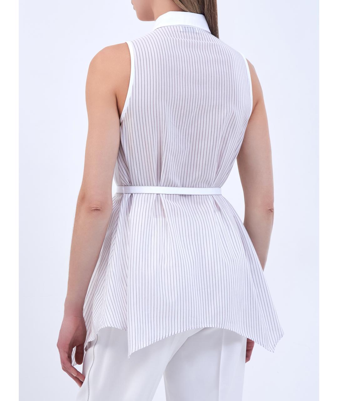 PESERICO Белая хлопковая блузы, фото 4