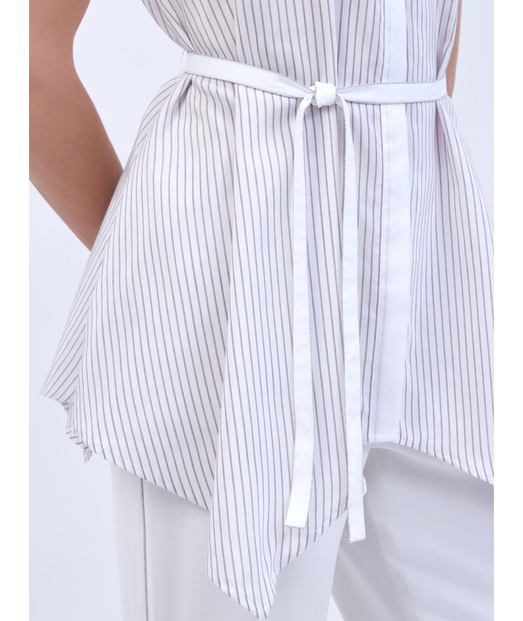 PESERICO Белая хлопковая блузы, фото 5