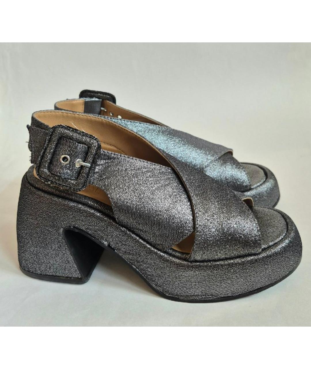 GANNI Серебряные босоножки, фото 3