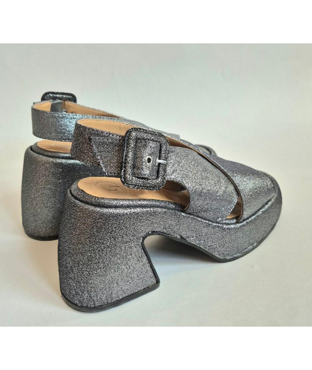 GANNI Серебряные босоножки, фото 6