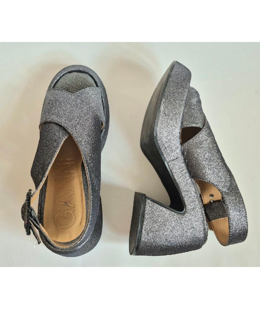 GANNI Серебряные босоножки, фото 5