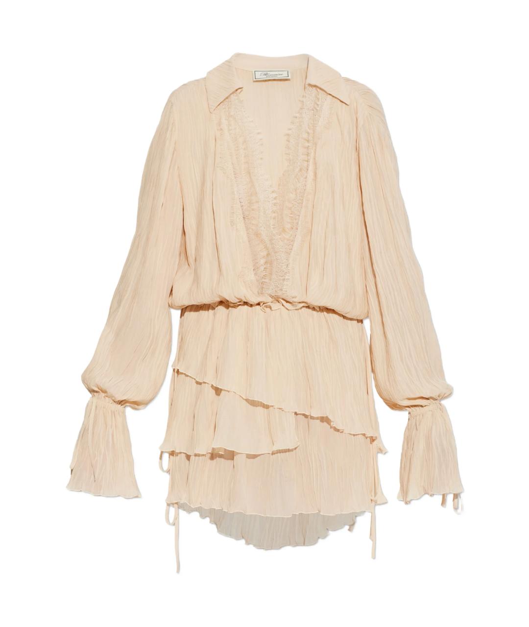 BLUMARINE Бежевое вискозное повседневное платье, фото 1