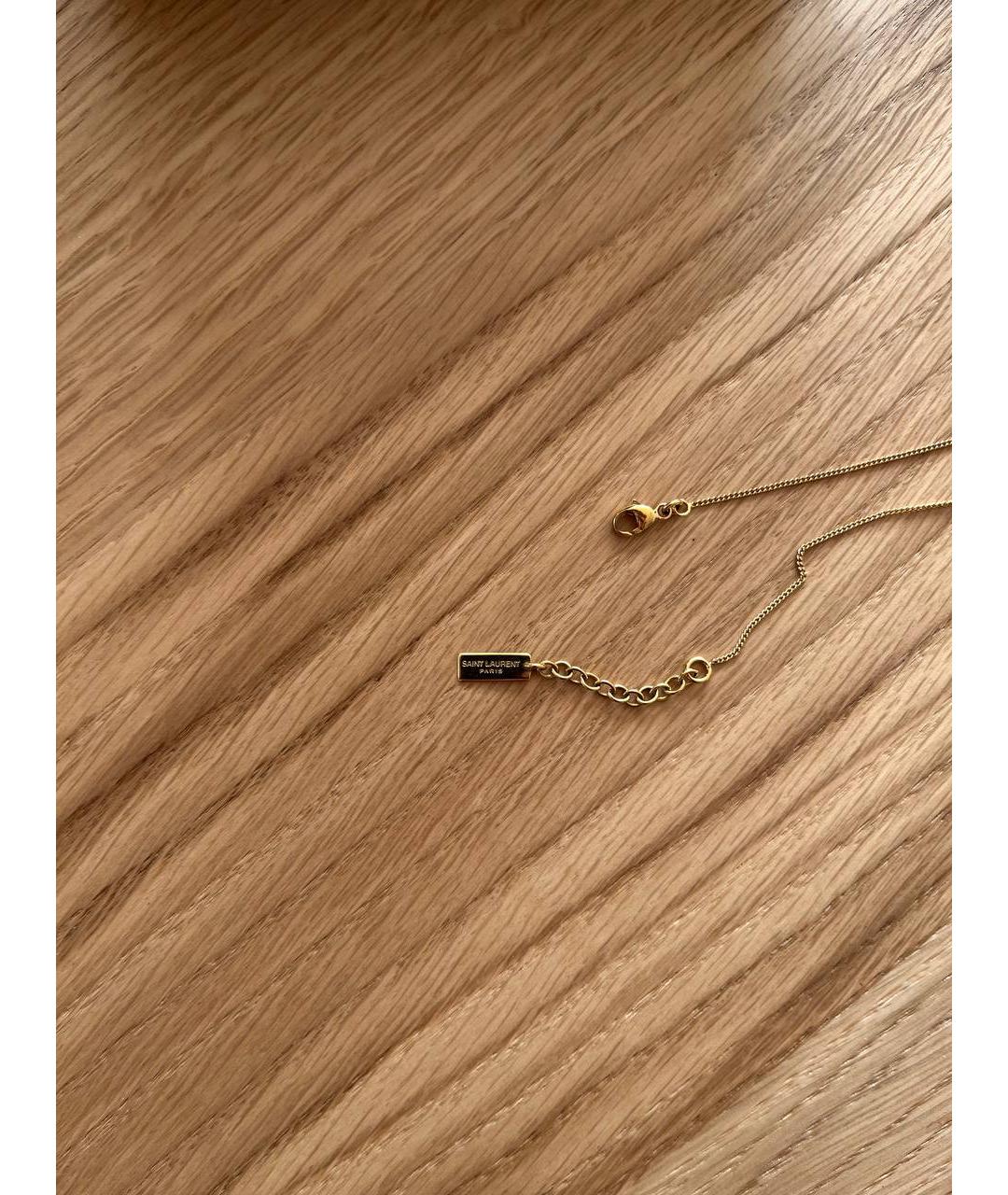 SAINT LAURENT Золотой латунный браслет, фото 6